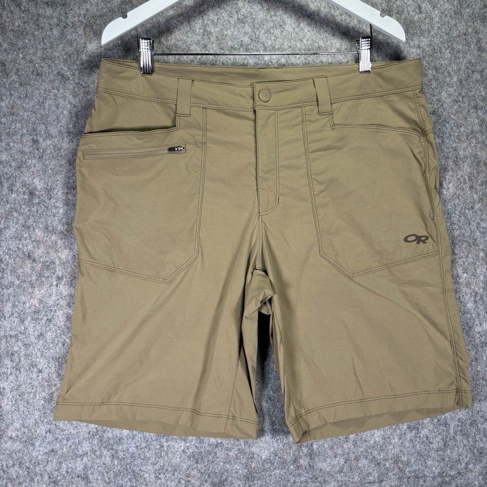 Outdoor Research Shorts Mens 36 Khaki Shorts 10" Equinox Nylon Hiking Fishing